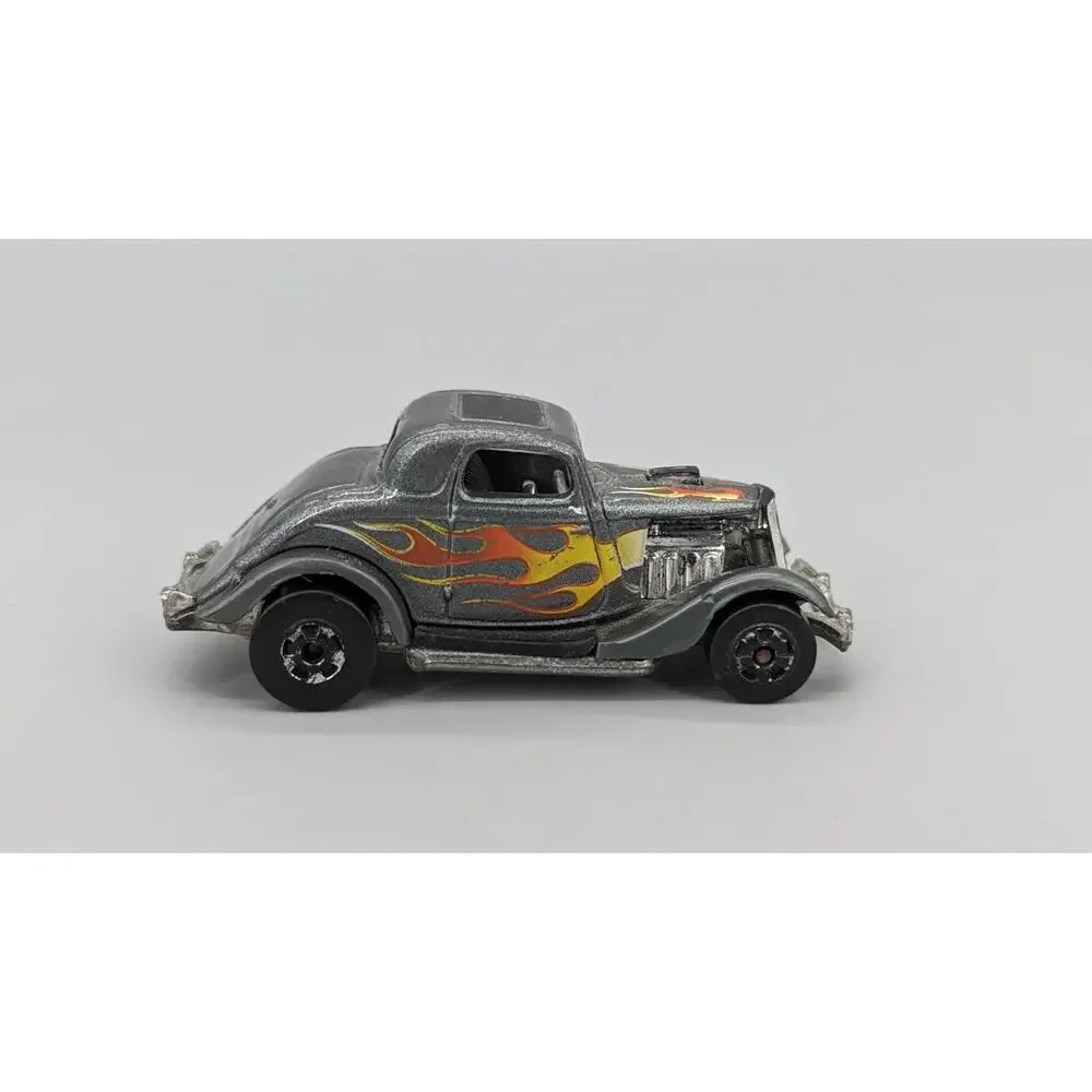 Mattel 1979 Vintage Hot Wheels 34 Ford Coupe Gray With Flames 1:64 Diecast Car